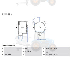 Alternator BOSCH - 0.986.031.270