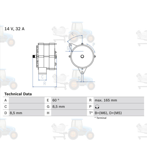 Alternator BOSCH - 0.986.030.130