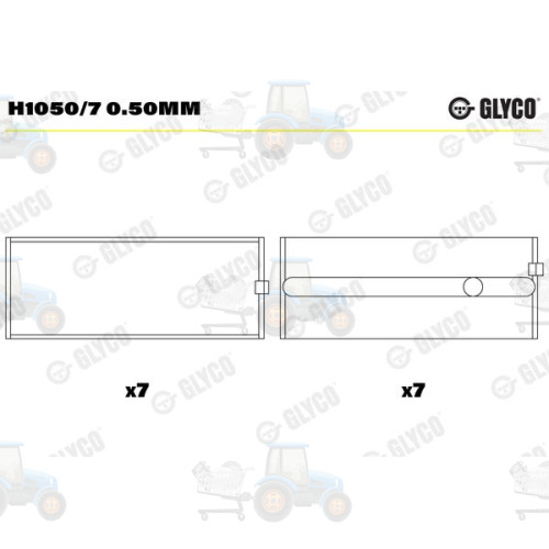 Cuzineti, arbore cotit GLYCO - H1050/7 0.50MM