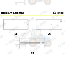 Cuzineti, arbore cotit GLYCO - H1326/7 0.50MM