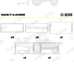 Cuzineti, arbore cotit GLYCO - H818/7 0.50MM