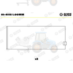 Cuzineti biela GLYCO - 01-4115 1.00MM