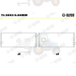 Cuzineti biela GLYCO - 71-3693 0.50MM