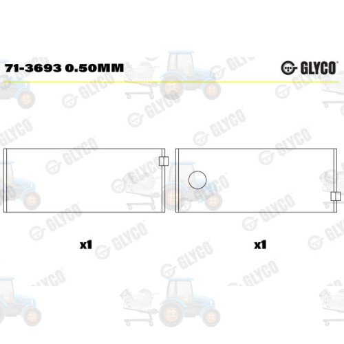 Cuzineti biela GLYCO - 71-3693 0.50MM