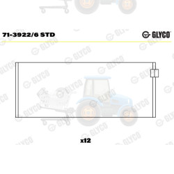 Cuzineti biela GLYCO - 71-3922/6 STD