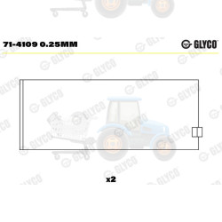 Cuzineti biela GLYCO - 71-4109 0.25MM