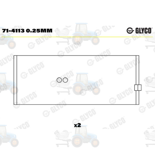 Cuzineti biela GLYCO - 71-4113 0.25MM