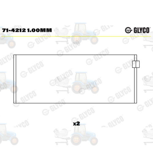 Cuzineti biela GLYCO - 71-4212 1.00MM