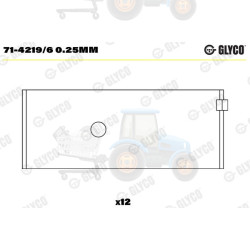 Cuzineti biela GLYCO - 71-4219/6 0.25MM