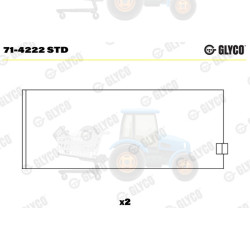 Cuzineti biela GLYCO - 71-4222 STD