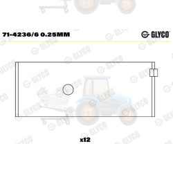 Cuzineti biela GLYCO - 71-4236/6 0.25MM