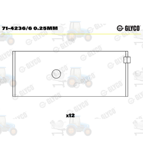 Cuzineti biela GLYCO - 71-4236/6 0.25MM