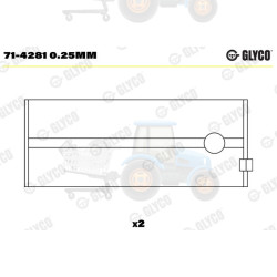 Cuzineti biela GLYCO - 71-4281 0.25MM