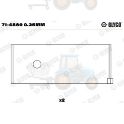 Cuzineti biela GLYCO - 71-4860 0.25MM