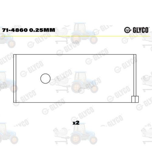 Cuzineti biela GLYCO - 71-4860 0.25MM