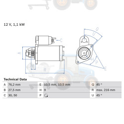 Demaror BOSCH - 0.986.018.110