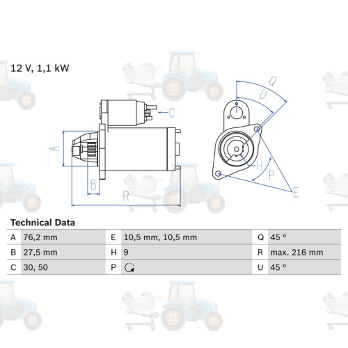 Demaror BOSCH - 0.986.018.110