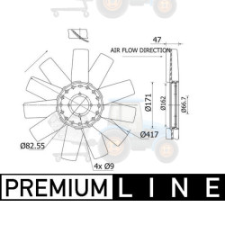 Paleta ventilator, racire motor MAHLE - CFW 90 000P