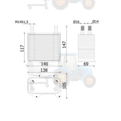 Radiator ulei, ulei motor MAHLE - CLC 305 000S