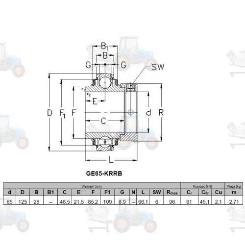 Rulmenti cu auto-reglare NKE - GE65-KRRB