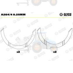 Saiba distantier, arbore cotit GLYCO - A264/4 0.25MM