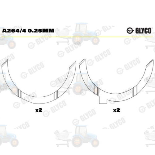 Saiba distantier, arbore cotit GLYCO - A264/4 0.25MM