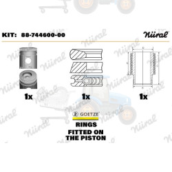 Set raparatii, piston/bucsa cursa cilindru NURAL - 88-744600-00