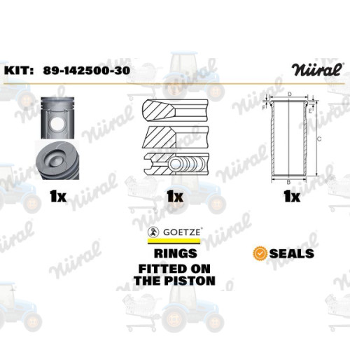 Set raparatii, piston/bucsa cursa cilindru NURAL - 89-142500-30