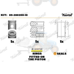 Set raparatii, piston/bucsa cursa cilindru NURAL - 89-280200-10