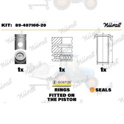 Set raparatii, piston/bucsa cursa cilindru NURAL - 89-407100-20