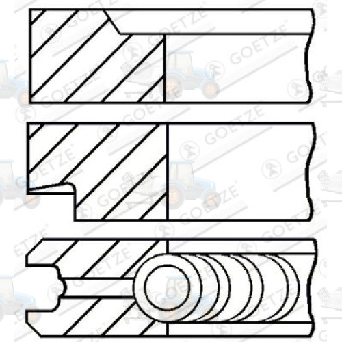 Set segmenti piston GOETZE - 08-206808-00