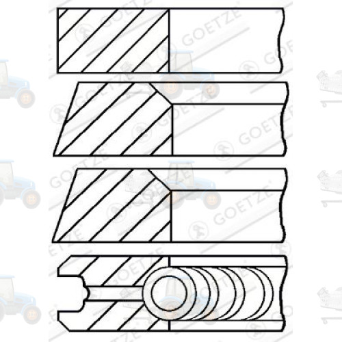 Set segmenti piston GOETZE - 08-348300-00